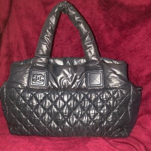 CHANEL Coco Cocoon Tote Bag Leather, nylon Black